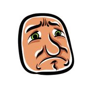 Sad Cartoon Face Vector Illustration N2