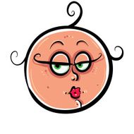 Funny coquette girl face cute woman icon vector illustration N2