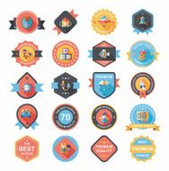 Baby badge banner design flat background set eps10 N156