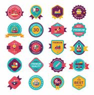 Baby badge banner design flat background set eps10 N163