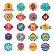 Baby badge banner design flat background set eps10 N164