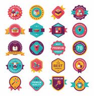 Baby badge banner design flat background set eps10 N165