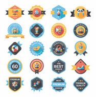 Baby badge banner design flat background set eps10 N177