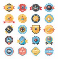 Baby badge banner design flat background set eps10 N178