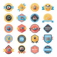 Baby badge banner design flat background set eps10 N182