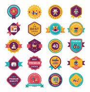 Baby badge banner design flat background set eps10 N184