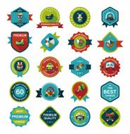 Baby badge banner design flat background set eps10 N196