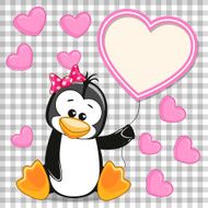Penguin with heart frame