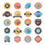 Toy badge banner design flat background set eps10 N3