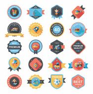 Toy badge banner design flat background set eps10 N4