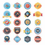 Toy badge banner design flat background set eps10 N5