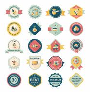 Toy badge banner design flat background set eps10 N13