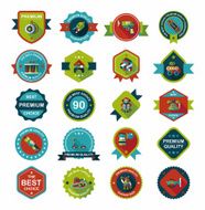 Toy badge banner design flat background set eps10 N14