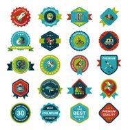 Toy badge banner design flat background set eps10 N16