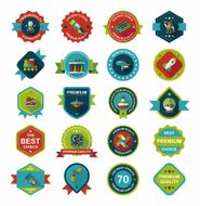 Toy badge banner design flat background set eps10 N21