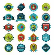 Toy badge banner design flat background set eps10 N22