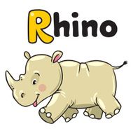 Little rhino for ABC Alphabet R