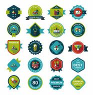Baby badge banner design flat background set eps10 N213
