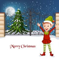 Happy Smiling Boy Christmas Santa Elf