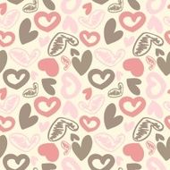 Fun seamless vintage love heart background in pretty colors N3