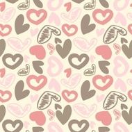 Fun seamless vintage love heart background in pretty colors N3