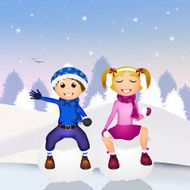 children on snowball N2