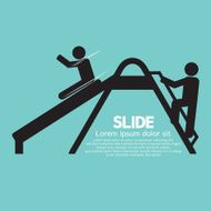 Children Having Fun With Slide Vector Illustration