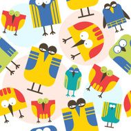 Seamless pattern cartoon bird