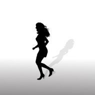 Vector silhouette of a woman N48