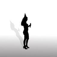 Vector silhouette of a woman N53