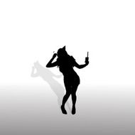 Vector silhouette of a woman N55