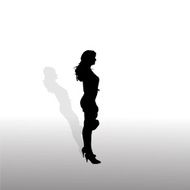 Vector silhouette of a woman N57