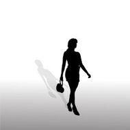 Vector silhouette of a woman N58