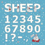 numerals vector kids sheep letter new year christmas