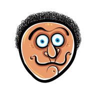 Funny cartoon face vector illustration N2