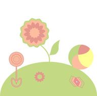 The illustration in the style of children&#039;s drawings