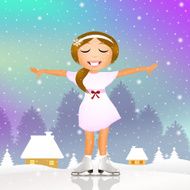 Girl skating on ice
