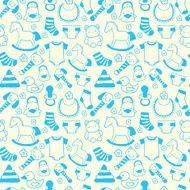 Seamless hand drawn baby pattern