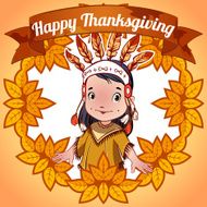 Postcard - Happy Thanksgiving Day Cute Indian