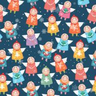 Seamless pattern with Christmas angels N3
