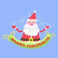 Greeting card Christmas card with happy Santa Claus