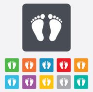 Child pair of footprint sign icon Barefoot N5