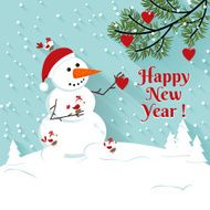 Happy New Year snowman illustration
