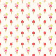 Colorful flat style ice cream seamless vector pattern