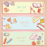 Back to school Banners and Bookmarks vector illustration N12