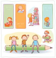 Back to school Banners and Bookmarks vector illustration N14
