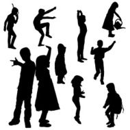Vector silhouette of children N123