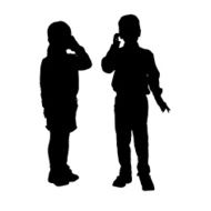 Vector silhouette of children N126