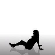 Vector silhouette of woman N6