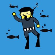 Cute diver cartoon
